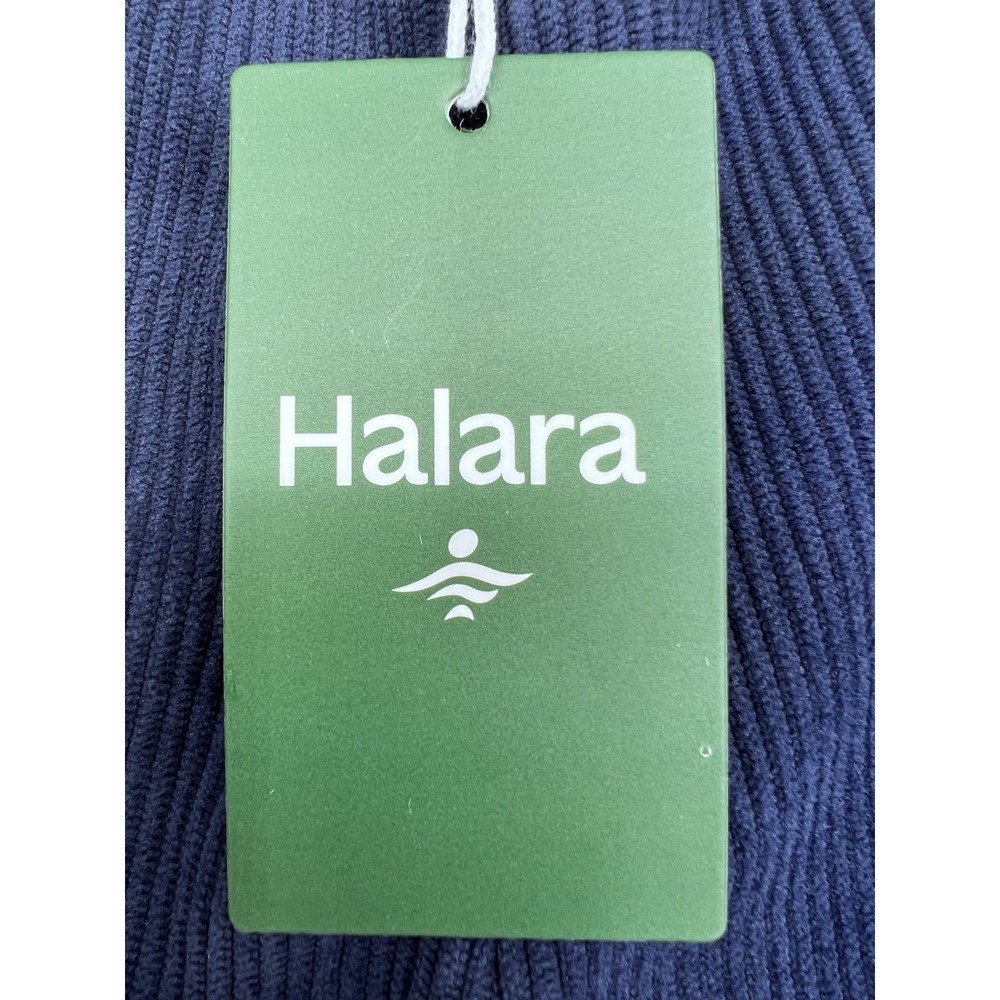 Halara Mid Rise Zipper Pocket Corduroy Casual Pants Womens Navy Blue AuraCord - Picture 9 of 14